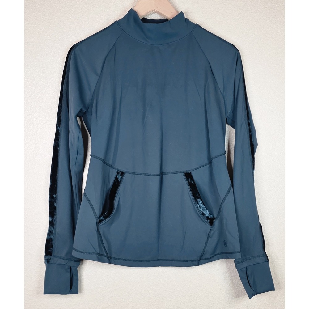 FLX Activewear Top Long Sleeve Medium Travel Leisure Mock Turtleneck Green